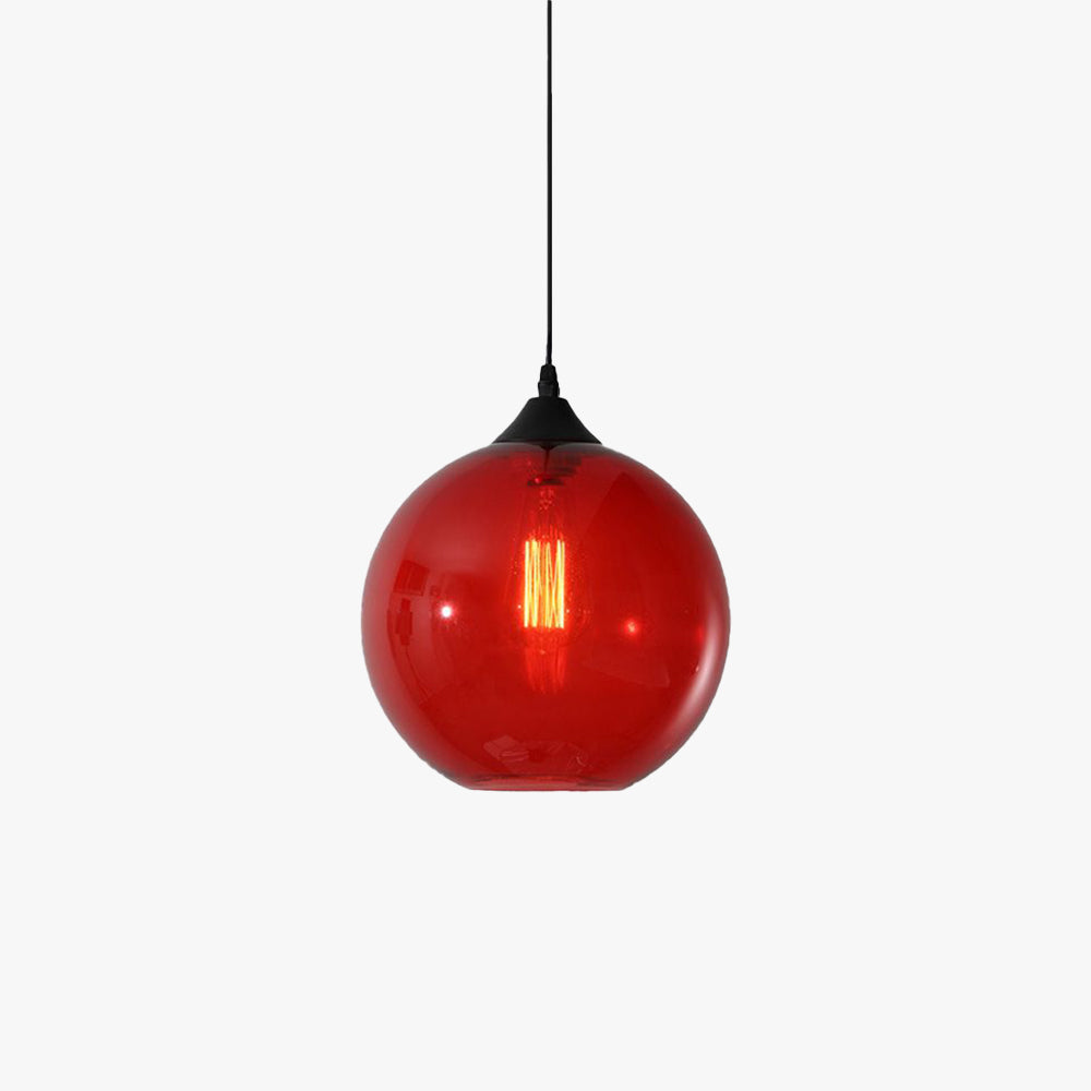Hailie Modern Glass Globe Colorful Pendant Light - Lumpaz