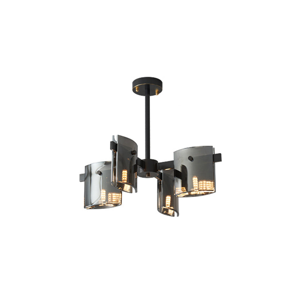 Evette Minimalist Multi Head Metal Pendant Light, Black/Gold - Lumpaz