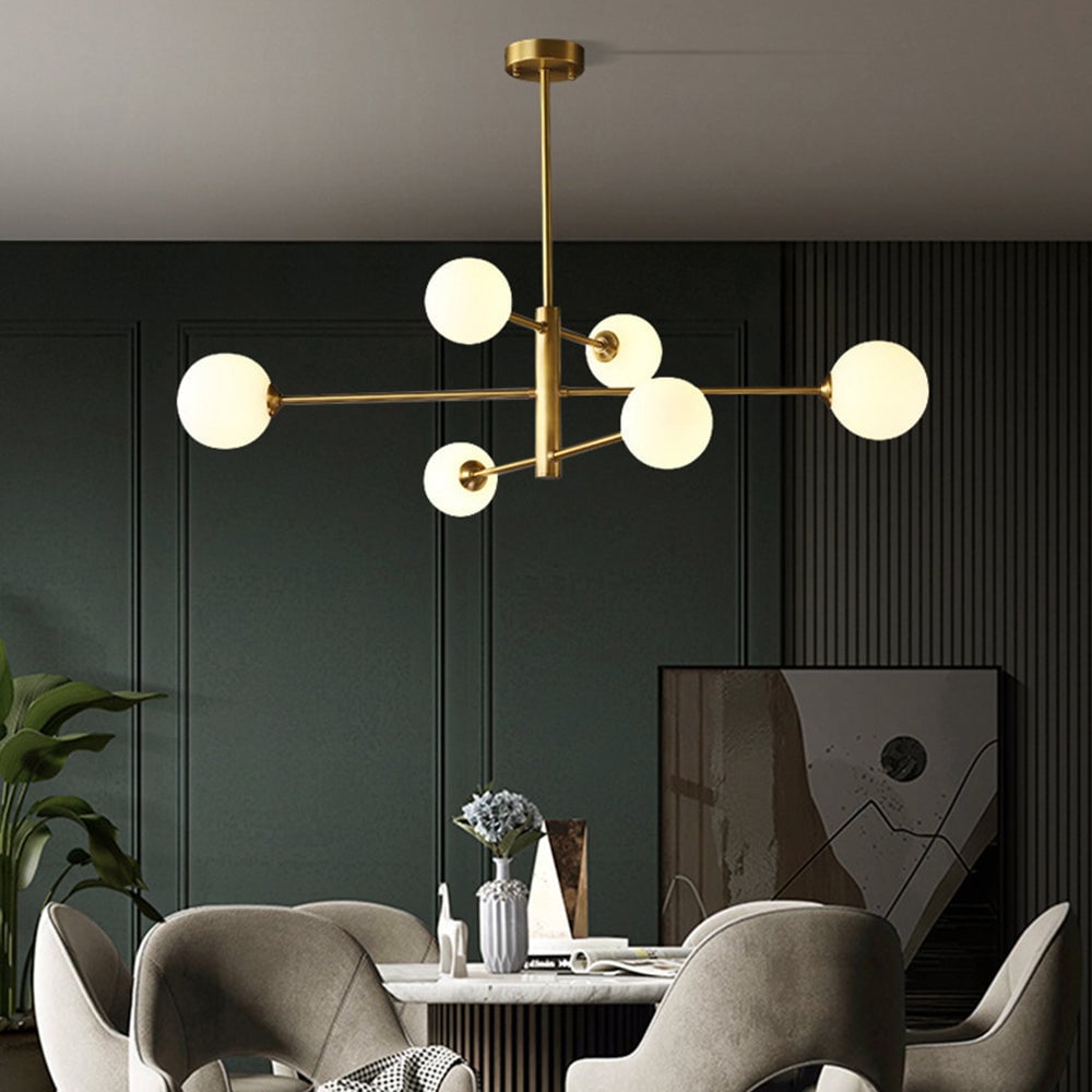 Valentina Modern Glass Shade Pendant Light, Copper/Black - Lumpaz