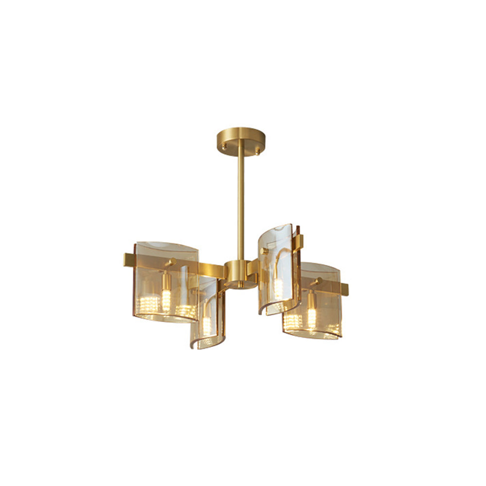 Evette Minimalist Multi Head Metal Pendant Light, Black/Gold - Lumpaz