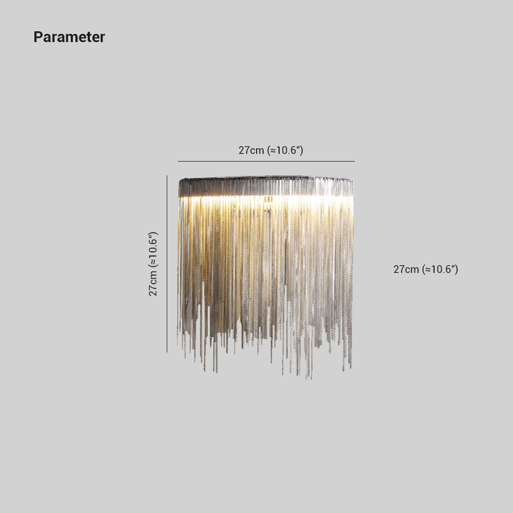 Colon Wall Lamp Decorative/Modern, Tassel Chain, Silver, Living Room - Lumpaz