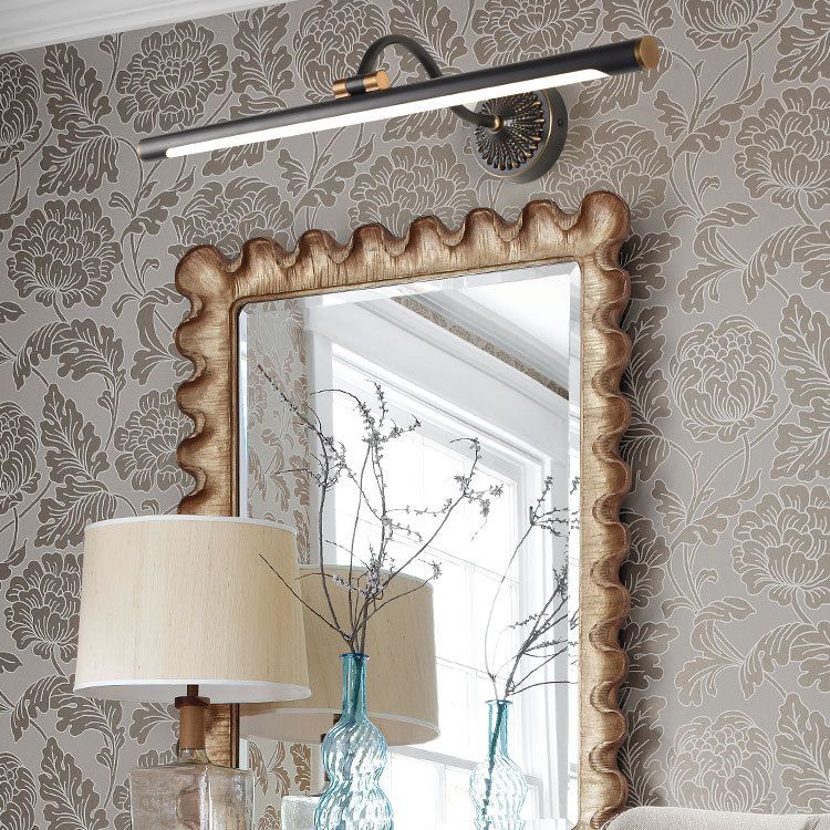 Ozawa Black Adjustable Reading Spotlight Wall Lamp, Metal/Wood - Lumpaz