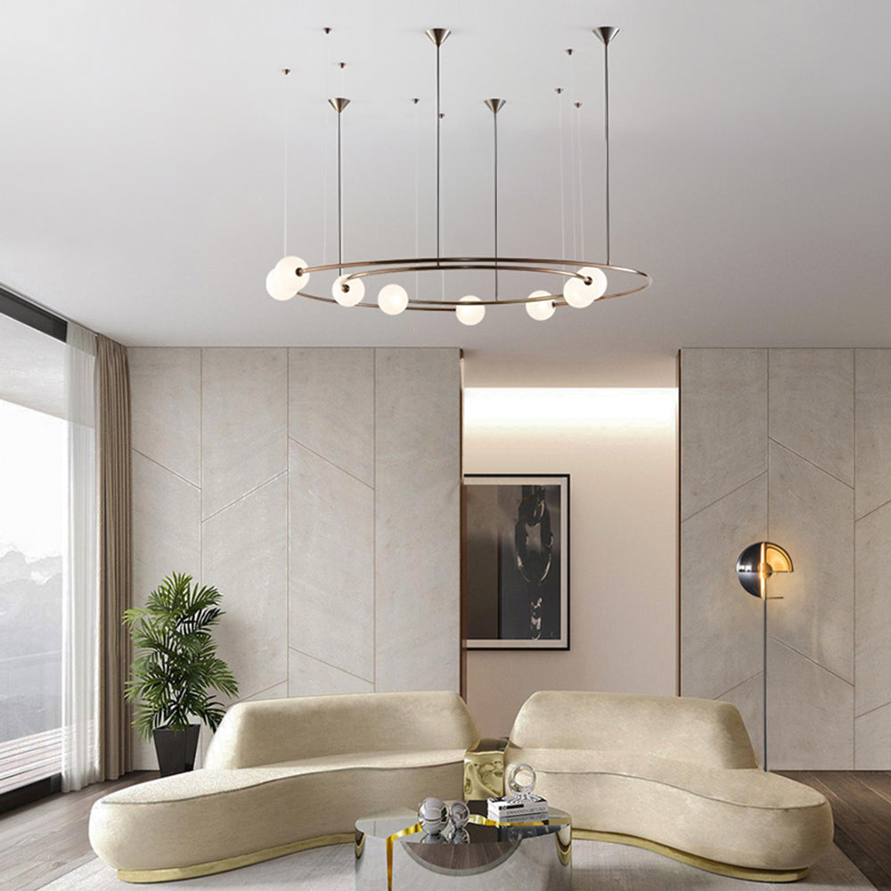 Valentina Modern Ring Metal Pendant Light, Black/Gold - Lumpaz