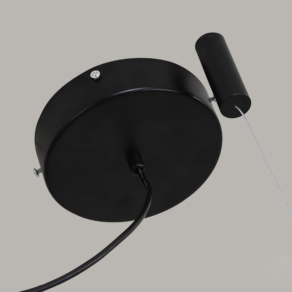 Arisha Minimalist Ring Metal Pendant Light, Black - Lumpaz