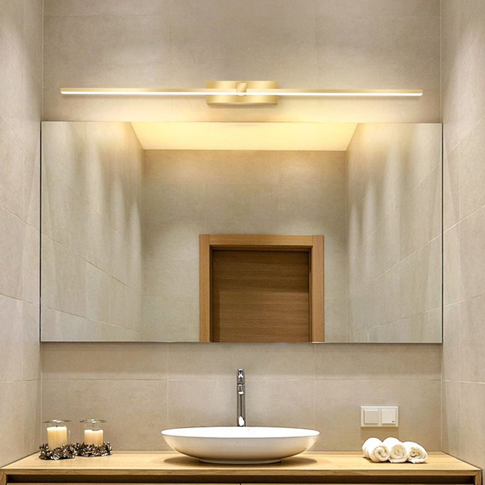 Leigh Modern Linear Mirror Vanity Wall Lamp Gold Bathroom Bedroom - Lumpaz