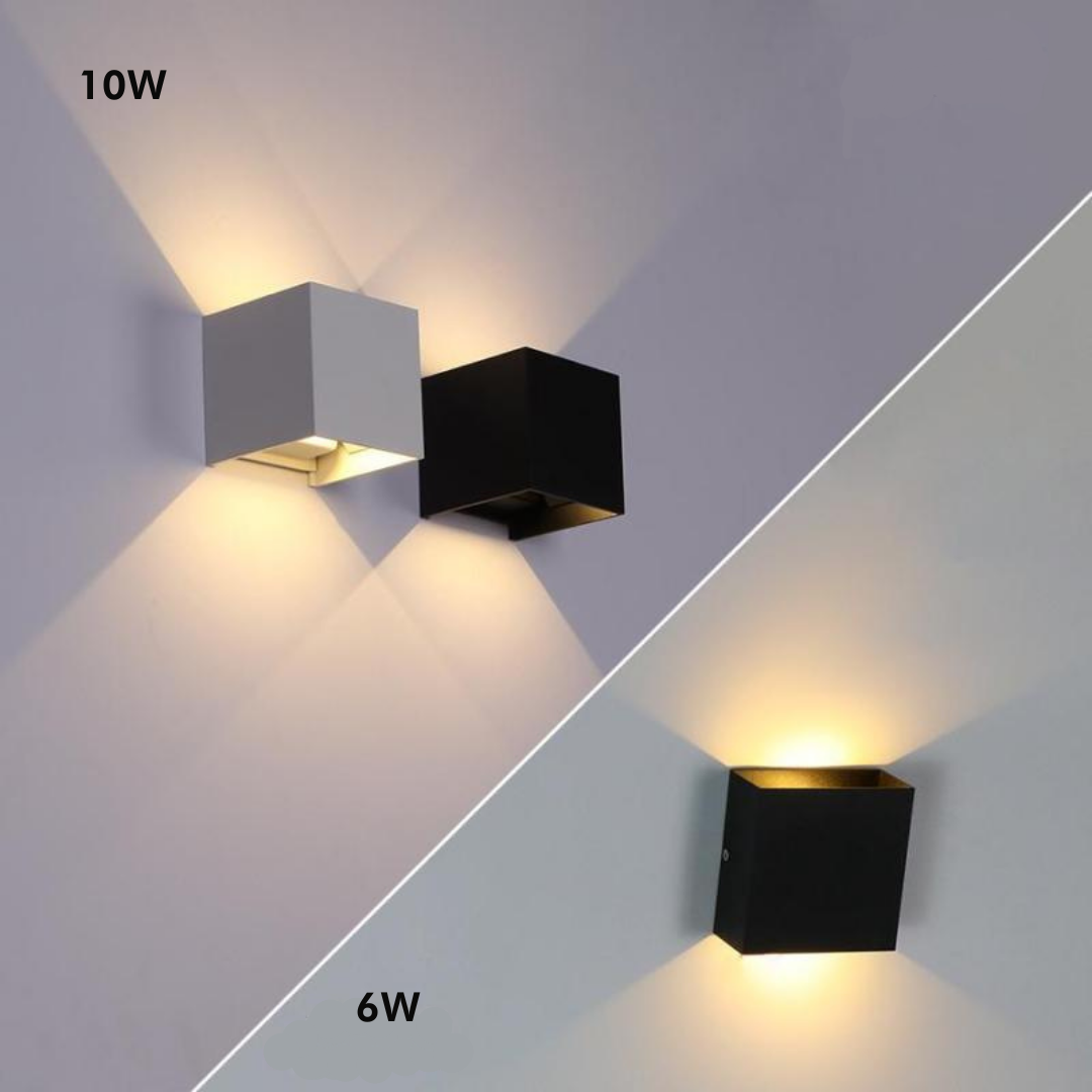 Orr Modern Adjustable Square Outdoor Wall Lamp LED, Black/White - Lumpaz