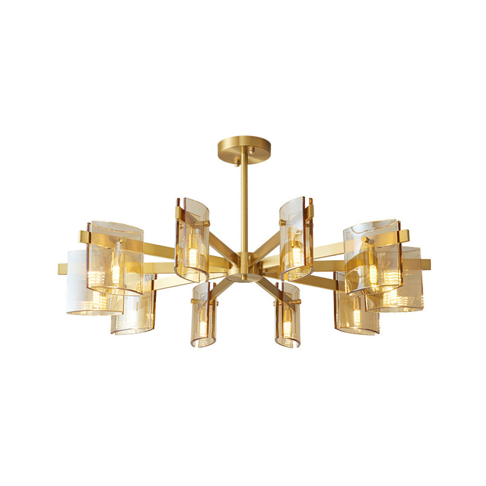 Evette Minimalist Multi Head Metal Pendant Light, Black/Gold - Lumpaz