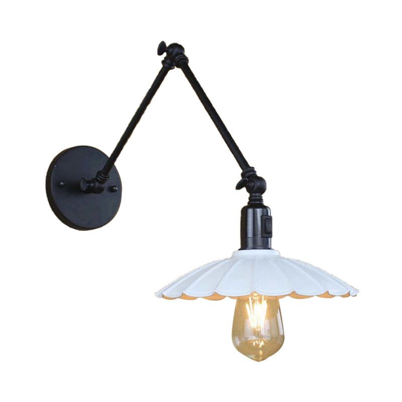 Brady Wall Lamp Creative Pleated Adjustable Metal, Black, Bedroom - Lumpaz