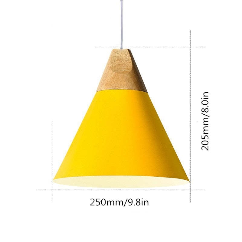 Morandi Multi-Shaped Wood And Metal Pendant Light, 6 Colors - Lumpaz