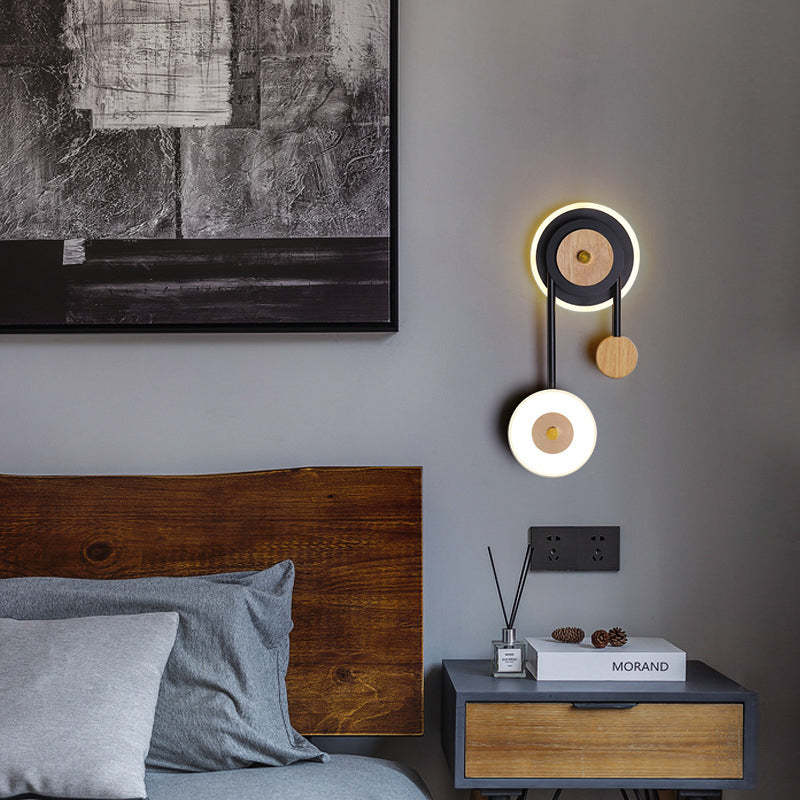 Nielsen 2 Light Decorative Wall Sconce Black, Wood - Lumpaz