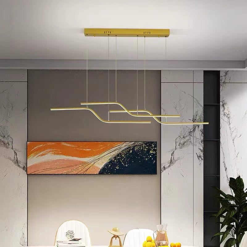 Minimalist Geometric Metal 3 Light Pendant Light, Dining Room - Lumpaz