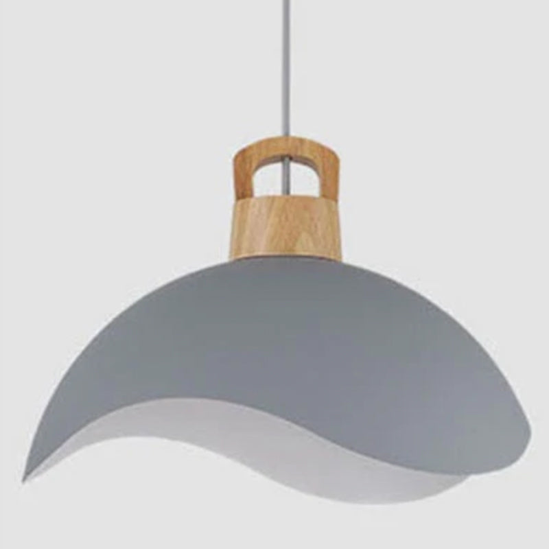 Morandi Colorful Shade Single Pendant Lights, Wood & Metal - Lumpaz