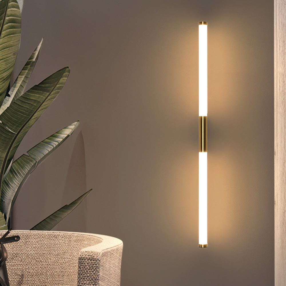Leigh Modern Linear Cooper White Mirror Front Wall Lamp - Lumpaz
