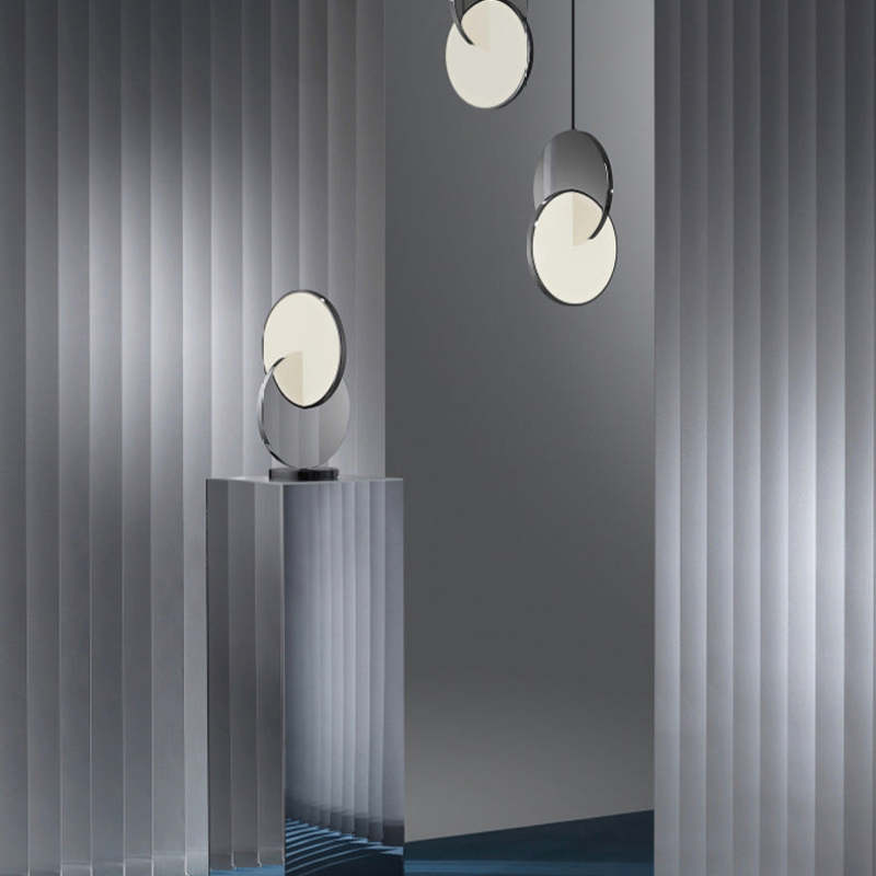 Welsh Pendant Light, Disc, Gold/Silver - Lumpaz