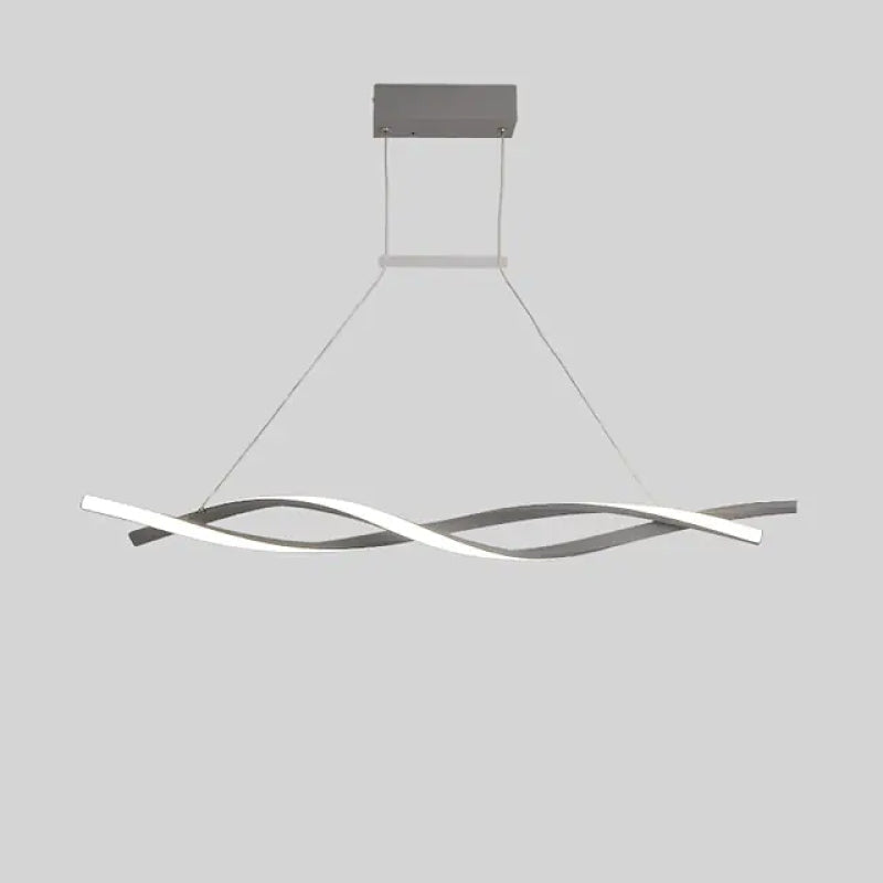 Modern Minimalist Nordic Cross-Curved Metal Pendant Light, Black/Gray - Lumpaz