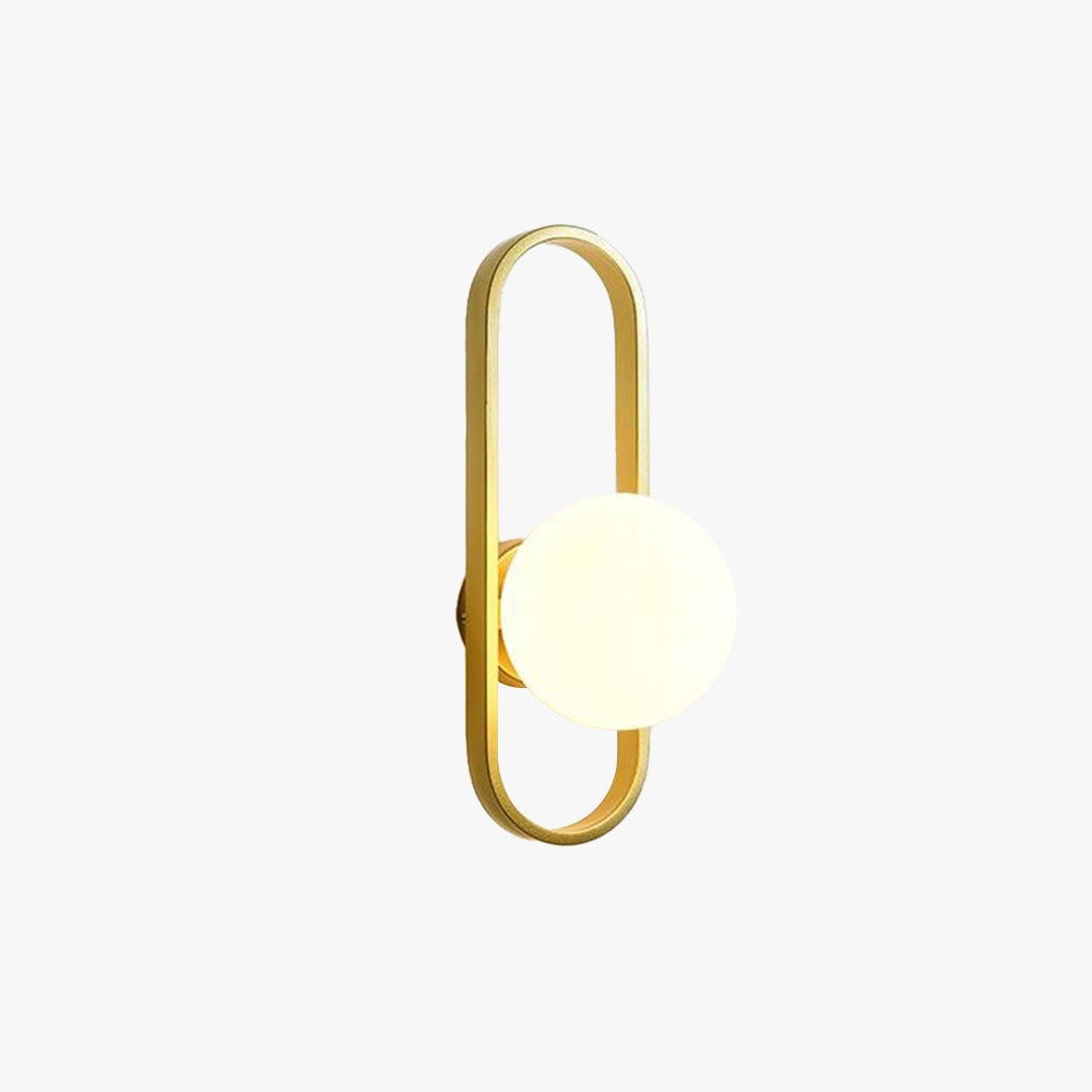 Valentina Modern Globe Bedside Wall Lamp Mount for Bedroom & Reading Room, Gold/Black - Lumpaz