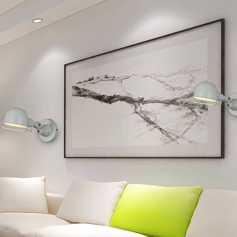 Brady Wall Lamp Dome Modern, Metal Arm Adjustable, Black/White, Bedroom - Lumpaz