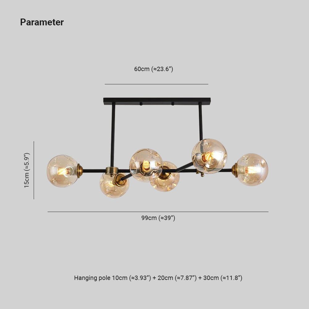 Valentina Decorative LED Glass Bubble Pendant Light, Amber - Lumpaz