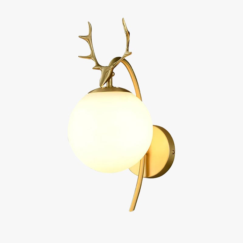 Valentina Modern Art-Deco Deer Bedside Wall Lamp, Black/Gold - Lumpaz