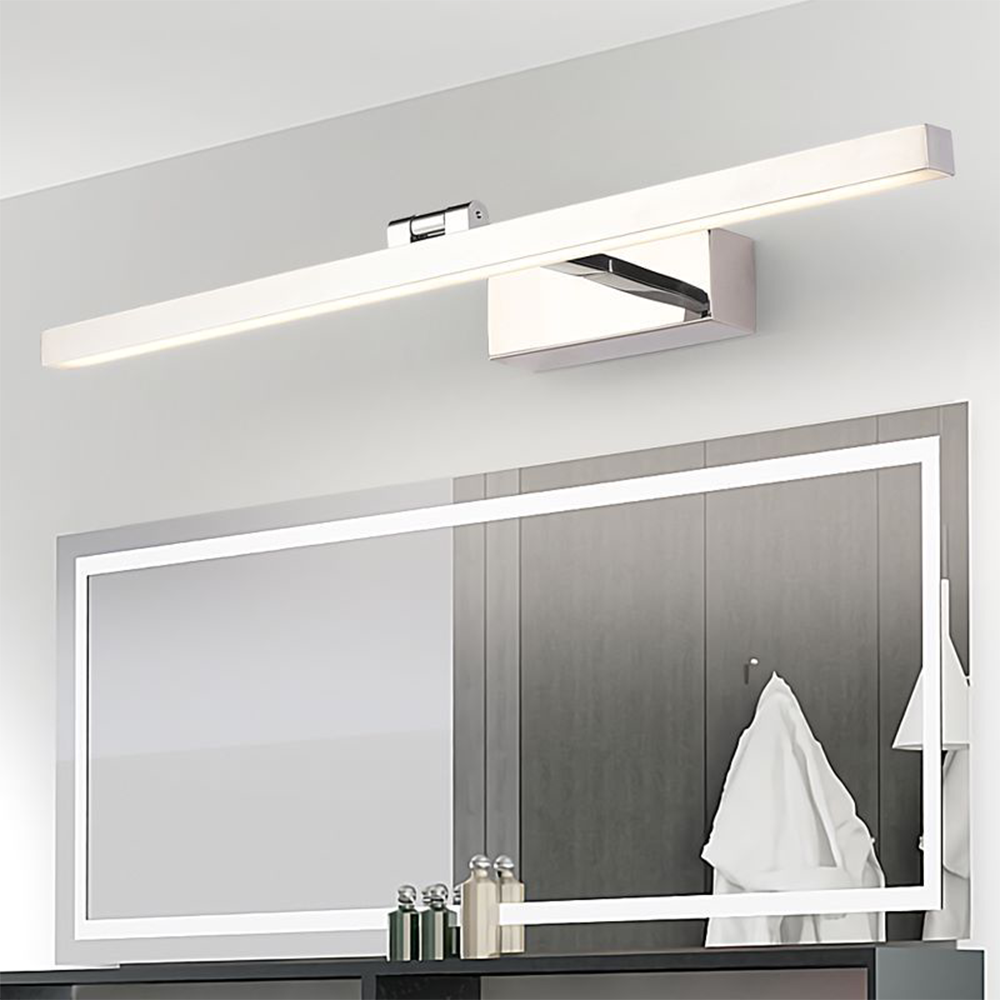 Edge Wall Lamp Linear Mirror Front Vanity, Black/White, Bathroom - Lumpaz