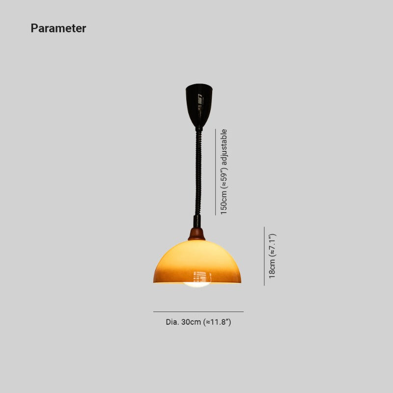 Hailie Retro LED Round Pendant Light Adjustable Dining Room Brown - Lumpaz