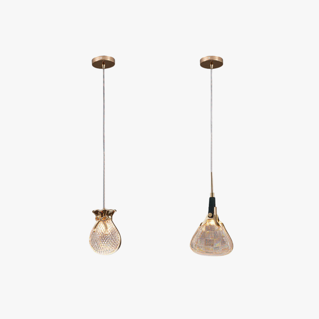 Hailie Postmodern Elegant Gold/Black Bedroom Pendant Light - Lumpaz