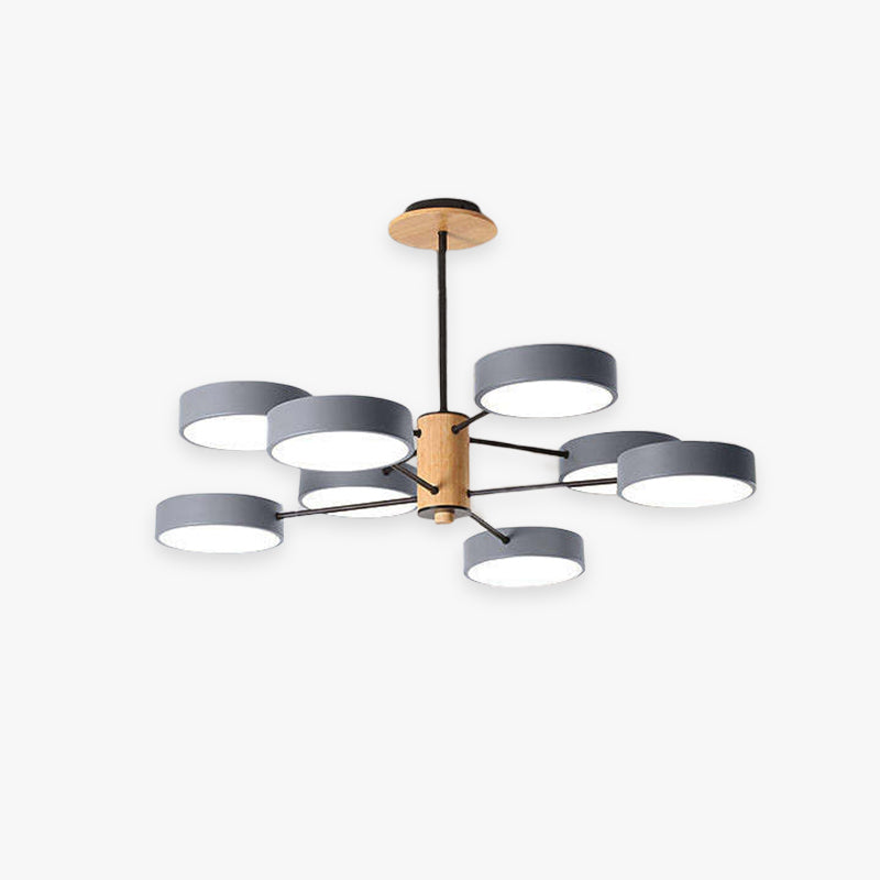 Sienna Art Deco Pendant Light, White/Green/Gray, Metal/Wood - Lumpaz