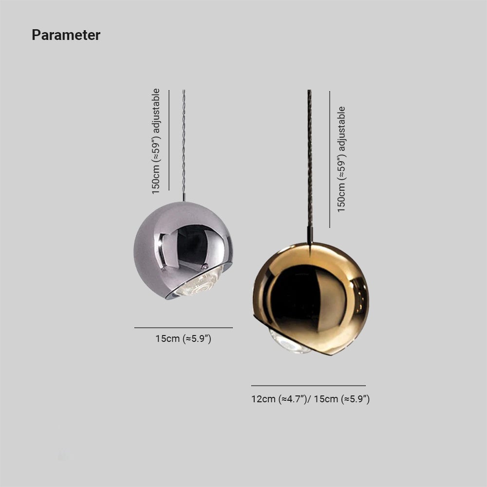 Valentina Modern Metal Ball Pendant Light, Silver/Gold - Lumpaz