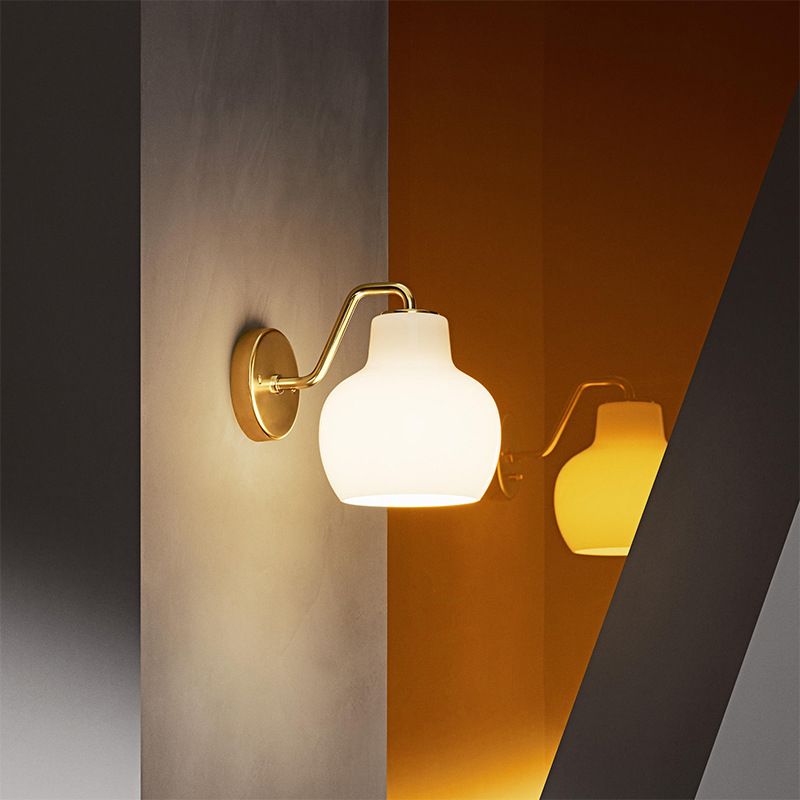 Hailie Vintage Dome LED Metal/Glass Wall Lamp For Mirror, White - Lumpaz