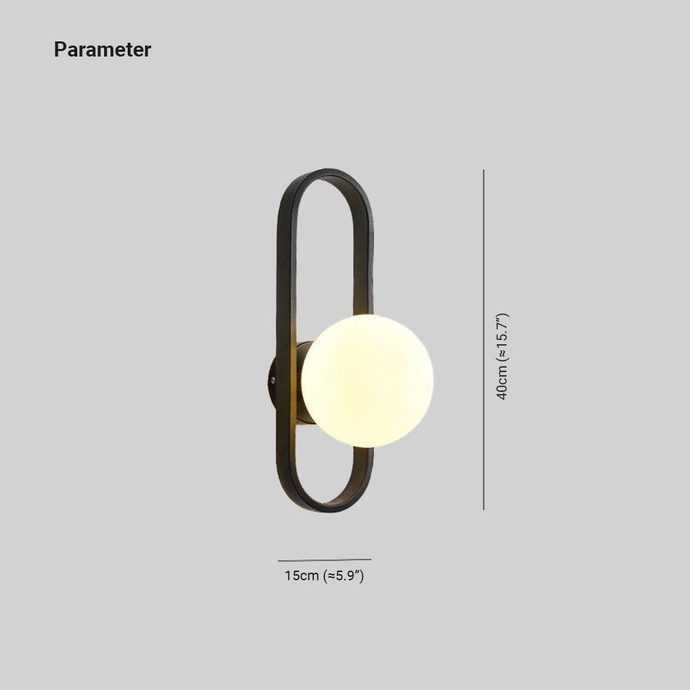 Valentina Modern Globe Bedside Wall Lamp Mount for Bedroom & Reading Room, Gold/Black - Lumpaz