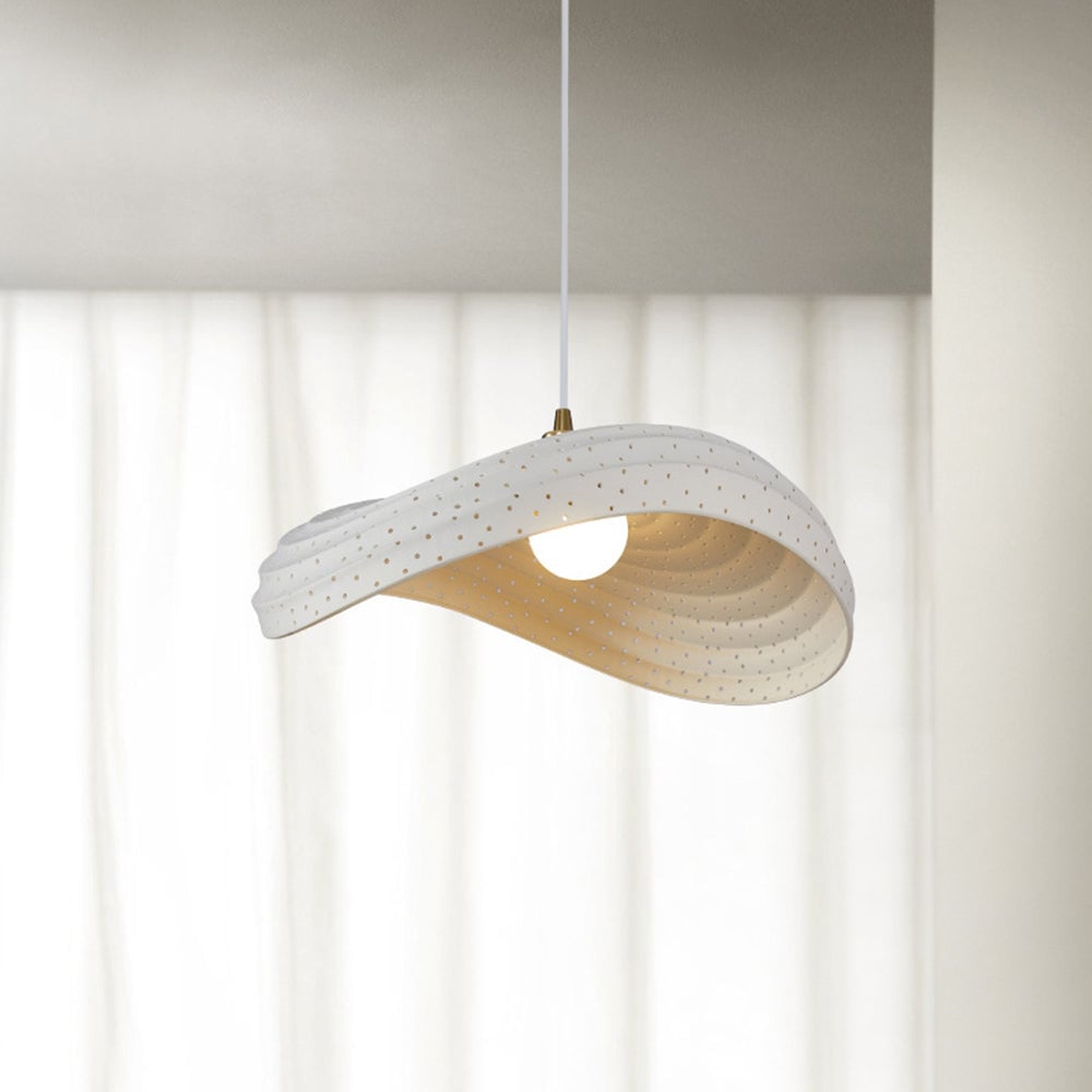 Renée Wabi-Sabi Minimalisme Ripple Pendant Light, Resin&Metal - Lumpaz