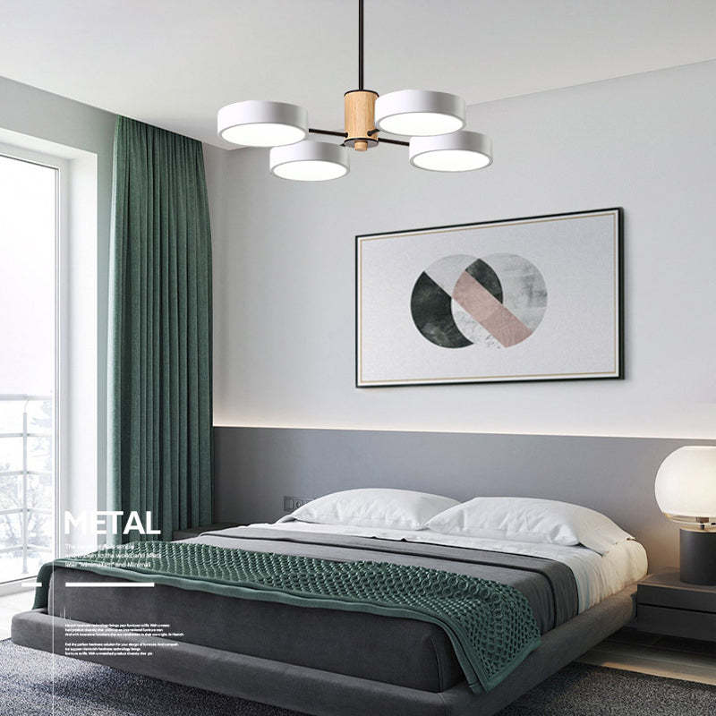 Sienna Art Deco Pendant Light, White/Green/Gray, Metal/Wood - Lumpaz