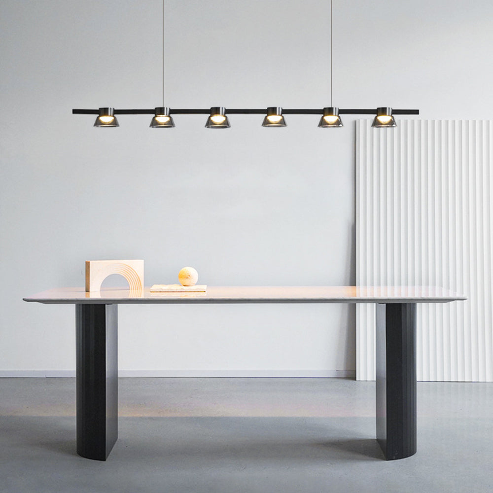 Evette Modern Linear Metal Pendant Light,Black - Lumpaz