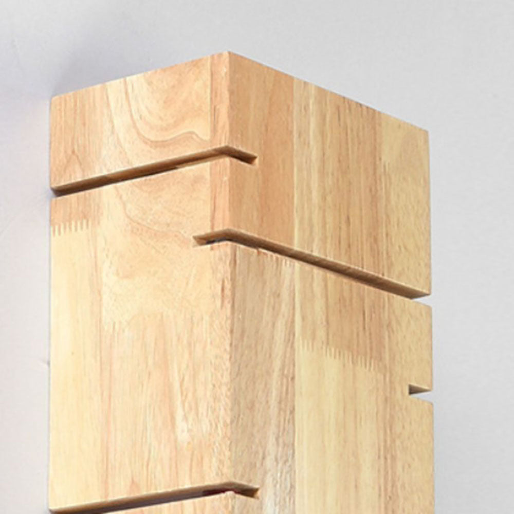 Ozawa Wall Lamp Rectangular Minimalist, Mounted Bedside, Wood, Bedroom - Lumpaz