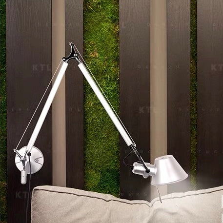 Brady Modern Simple Adjustable Wall Lamp, Black/Chrome, Bedroom - Lumpaz