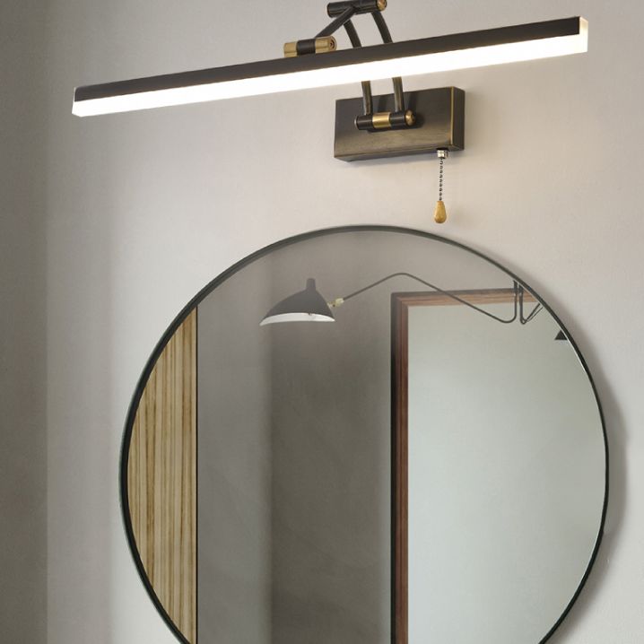 Leigh Linear Arc Light Poles Metal Black Vanity Wall Lamp - Lumpaz