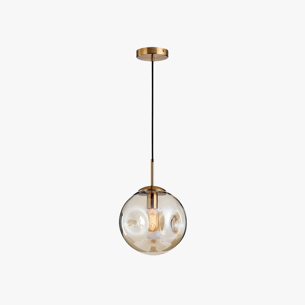 Hailie Mid Century Antique , Metal/Glass Pendant Light - Lumpaz