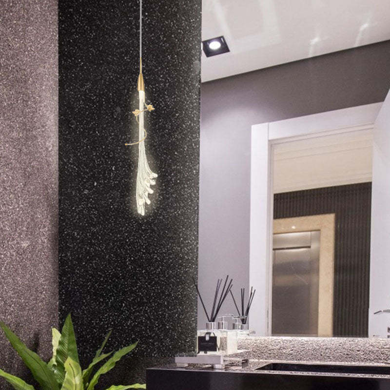 Sanna Elegant Flower Metal/Glass Pendant Light, Bedroom - Lumpaz