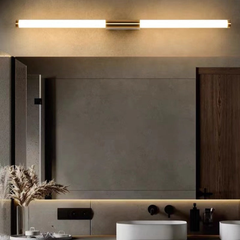 Leigh Minimalist Linear Metal Wall Lamp, Gold - Lumpaz