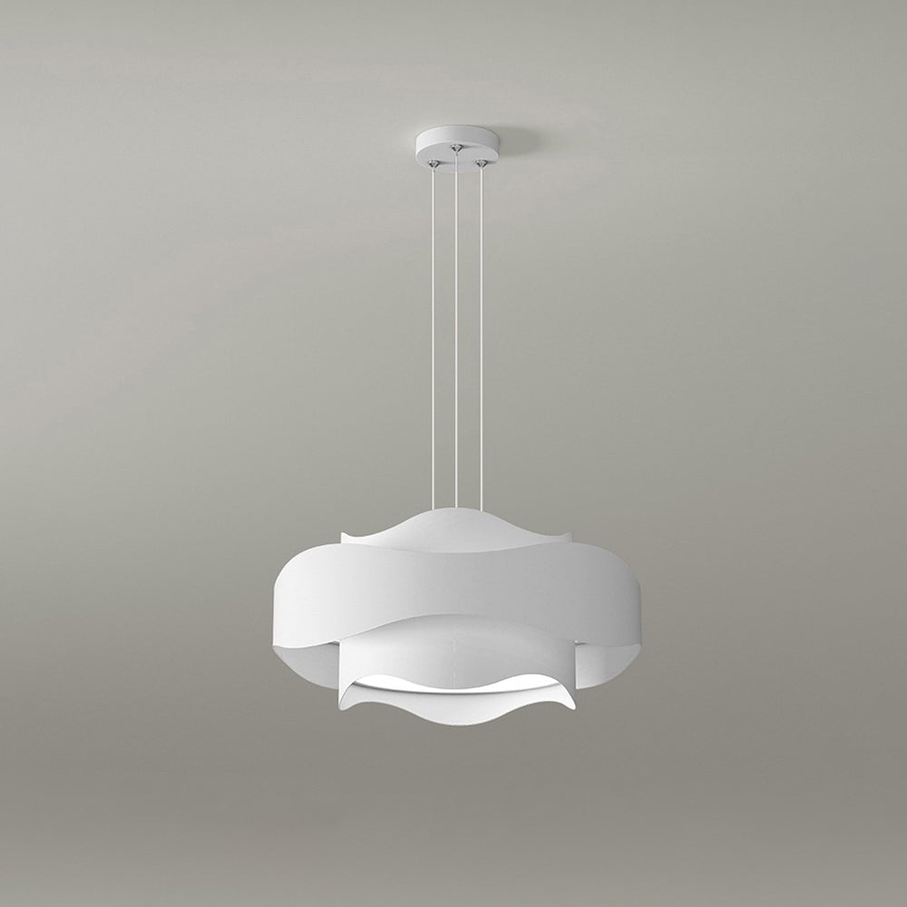 Bella Art Deco Flower Shape Metal Pendant Light, White - Lumpaz