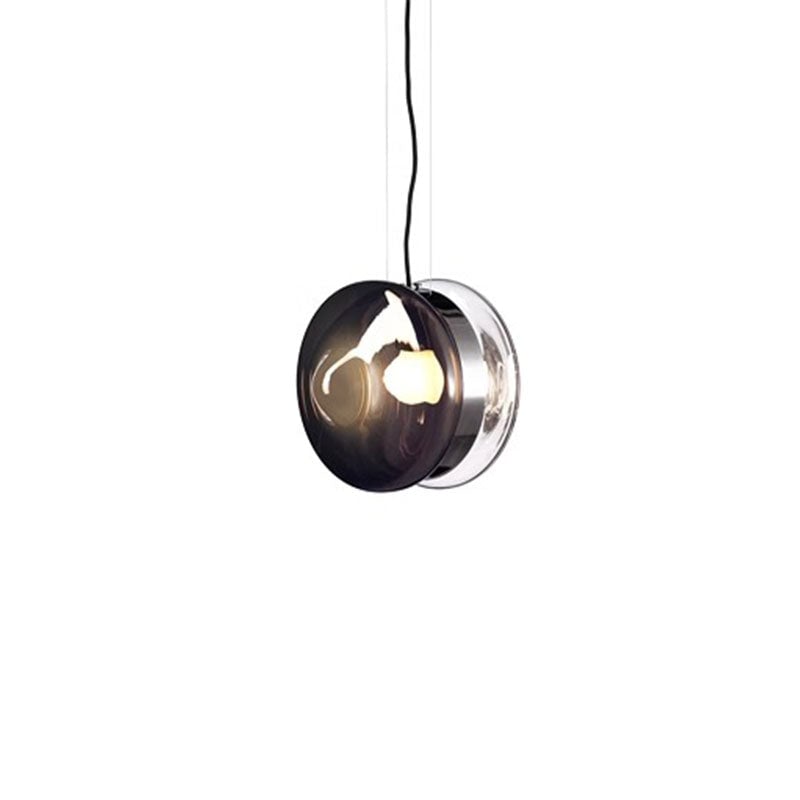 Hailie Art Round Glass Pendant Light, Metal&Glass, 6 Color - Lumpaz