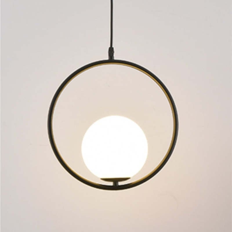 Valentina Modern Globe Metal/Glass Pendant Light, 3 Style - Lumpaz