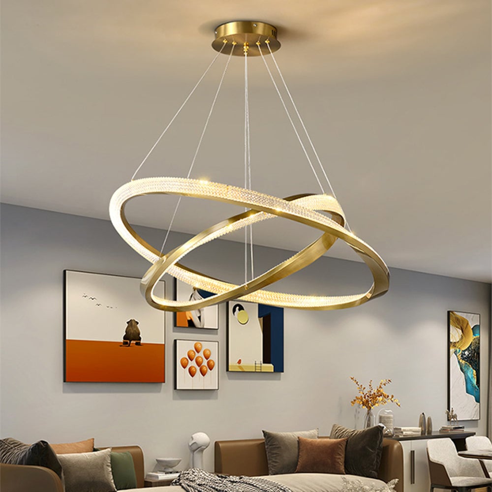Arisha Minimalist  Ring Spiral Shape Metal Pendant Light,Gold - Lumpaz