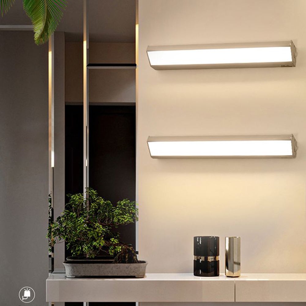 Orr Minimalist Metal Linear Trigonal Columnar Sconce Wall Lamp, Black/White - Lumpaz