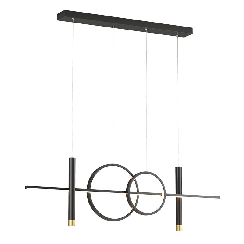 Madina Scandinavian Metal Pendant Light, Black/Gold - Lumpaz
