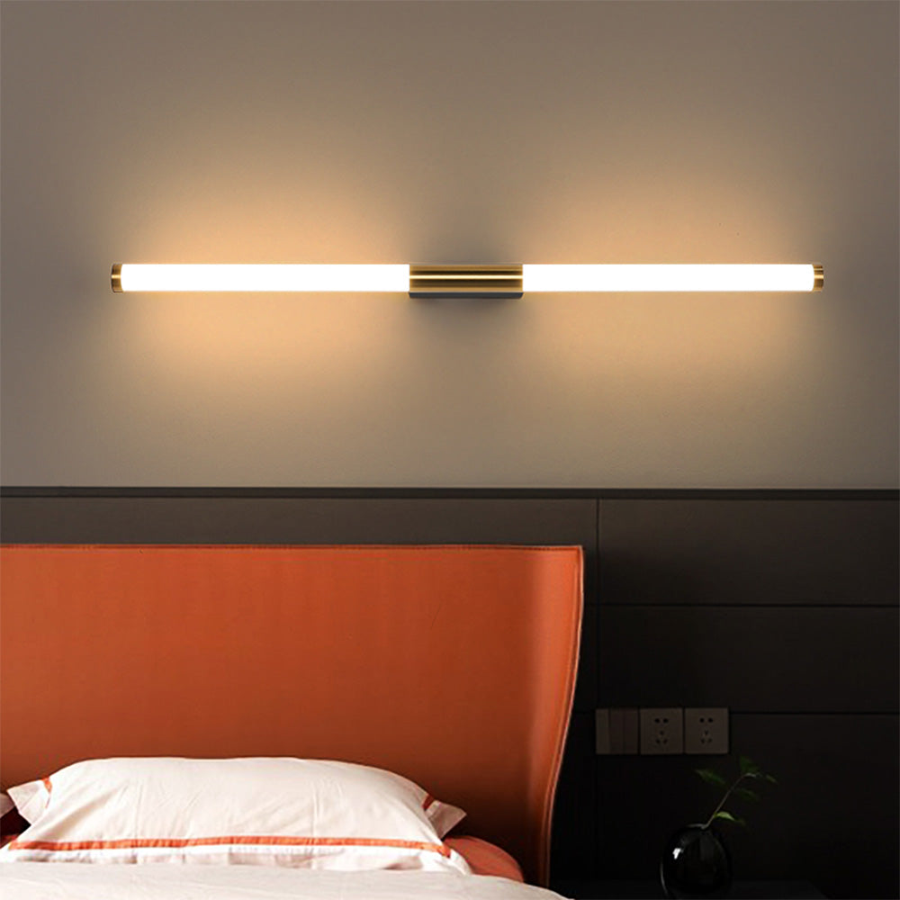 Leigh Modern Linear Cooper White Mirror Front Wall Lamp - Lumpaz