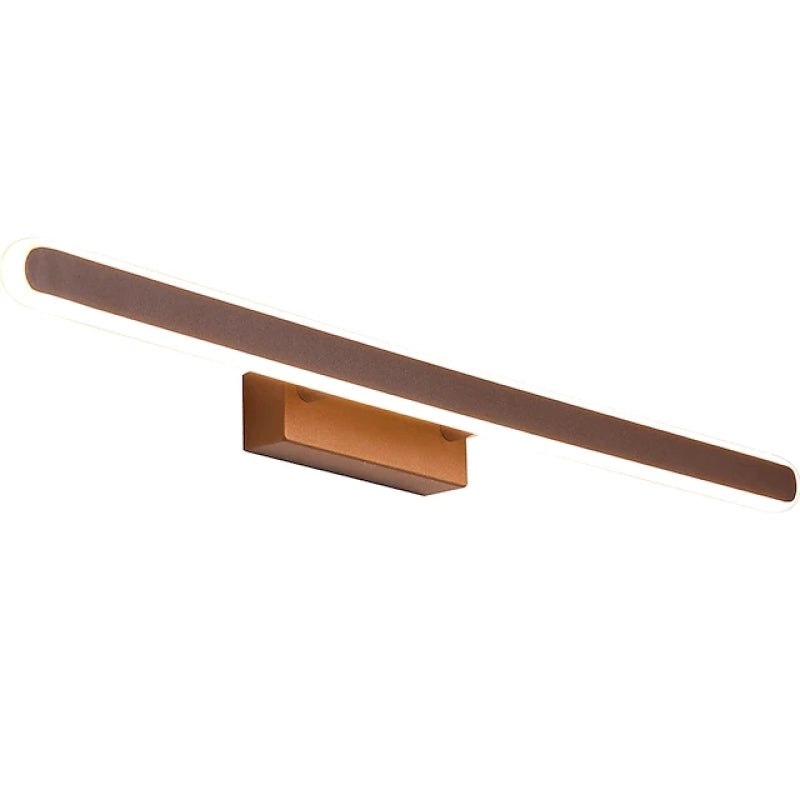 Leigh Modern Linear Minimalist Mirror Front Metal Wall Lamp, Gold - Lumpaz