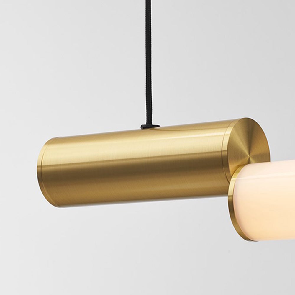 Edge Minimalist Linear Aluminium/PVC Pendant Light, Gold - Lumpaz