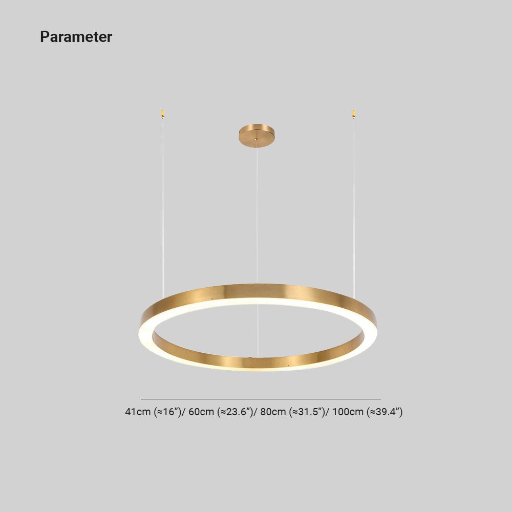 Arisha Modern Ring Metal Pendant Light, Gold - Lumpaz