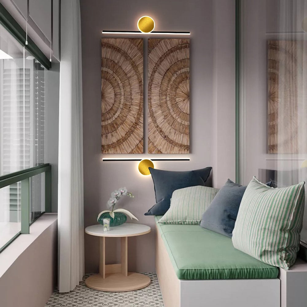 Emyr Modern Simple Circular Line Gold Acrylic Wall Lamp - Lumpaz